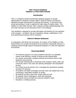 Title 1 Parent Handbook - Papillion La Vista Community Schools
