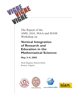 Vertical Integration of Research and Education in the Mathematical