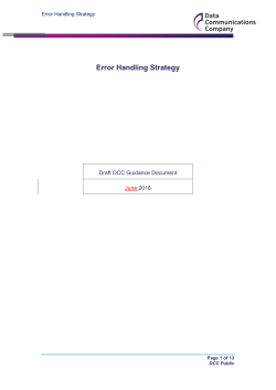 Error Handling Strategy - Data Communications Company