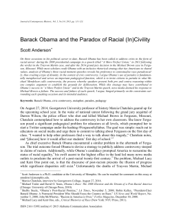 Barack Obama and the Paradox of Racial (In)Civility