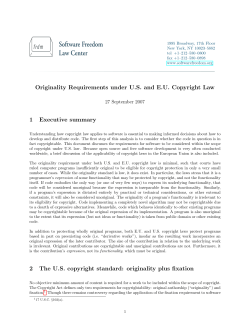 Originality Requirements under U.S. and E.U. Copyright Law