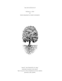 THE INAUGURATION OF THOMAS H. KEAN AS TENTH