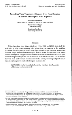 Spending Time Together&mdash;Changes Over Four Decades in Leisure