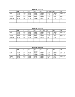8th Grade Schedule HR 5th Lunch 6th Flex Daily 7:20- 7:25 7:30
