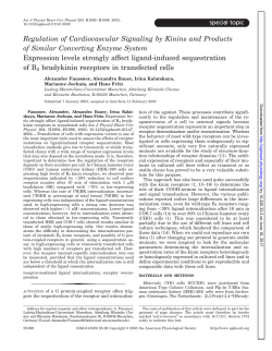 Regulation of Cardiovascular Signaling by Kinins and - AJP