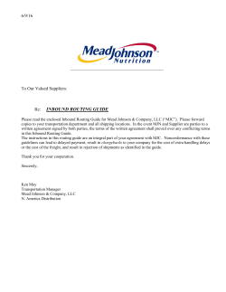 Inbound Routing Guide - Mead Johnson Nutrition