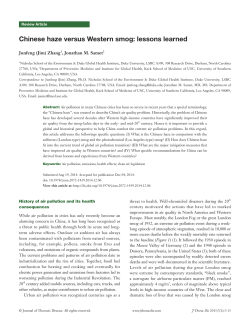Chinese haze versus Western smog: lessons learned