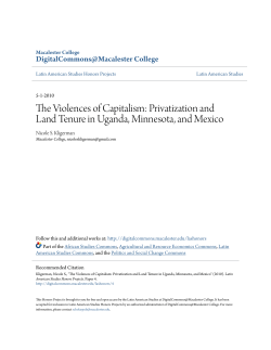 The Violences of Capitalism: Privatization and Land Tenure in