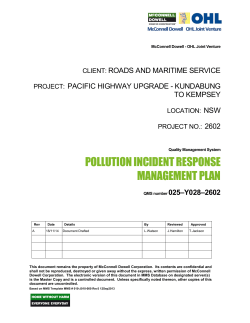 pollution incident response management plan