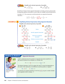 4 EXAMPLE Opposite Binomials