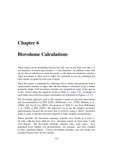Chapter 6 Biovolume Calculations