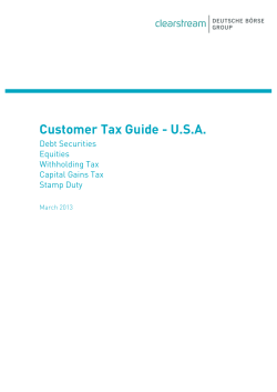 Customer Tax Guide - USA