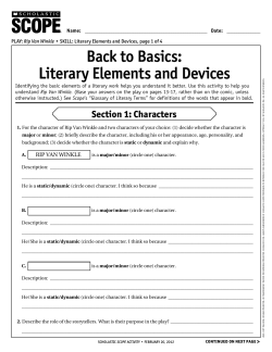 back to basics: Literary elements and Devices