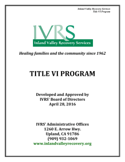 title vi program - Inland Valley Recovery Services