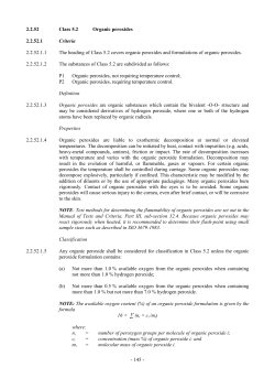 145 - 2.2.52 Class 5.2 Organic peroxides 2.2.52.1 Criteria