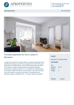 Furnished apartment for rent in center of Barcelona