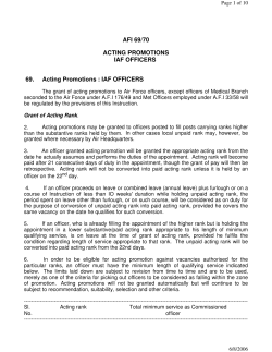 Acting Promotions IAF Officers