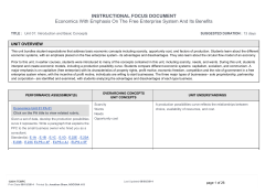 Economics Unit 1 &ndash; Fundamental Economic Concepts