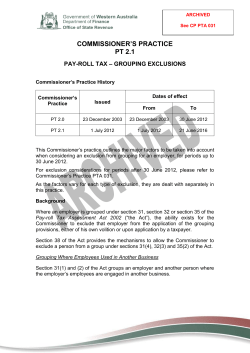 Payroll Tax - Grouping Exclusions