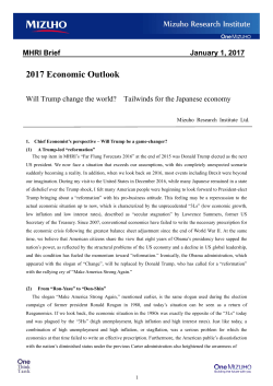 2017 Economic Outlook -Will Trump change the world?