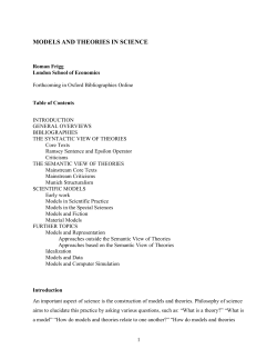 Models and Theories in Science