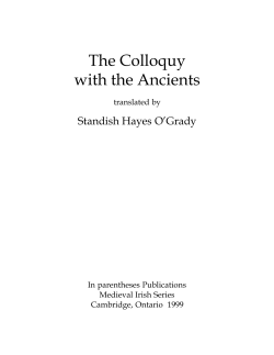 The Colloquy with the Ancients