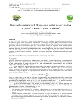 Rainwater harvesting in North Africa
