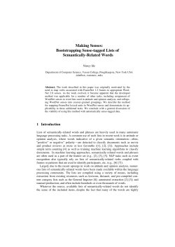 Bootstrapping Sense-tagged Lists of Semantically