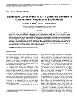 Significant Caries index in 12-14 years old children in Qassim Area