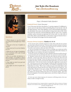 Join Us for Live Broadcasts http://darkwoodbrew.org