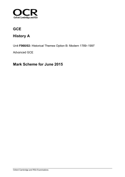 Mark scheme F966/02 Historical Themes Option B: Modern