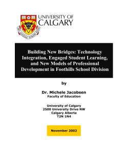 Building New Bridges - University of Calgary