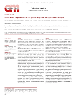 Elders Health Empowerment Scale. Spanish adaptation and