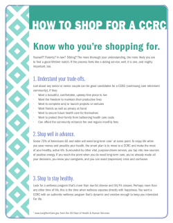 HOW TO SHOP FOR A CCRC - Lifespace Communities