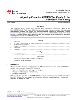 Migrating from the MSP430F2xx Family to the MSP430FR57xx