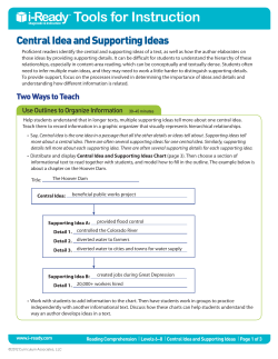 Central Idea and Supporting Ideas