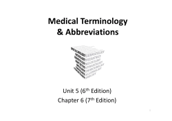 Medical Terminology and Abbreviations