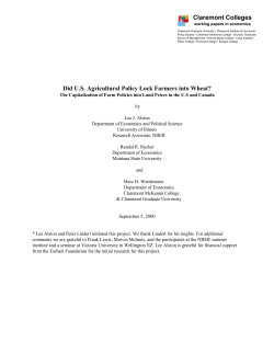 Did U.S. Agricultural Policy Lock Farmers