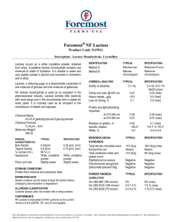 Foremost NF Lactose - Foremost Farms USA