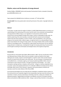 Rhythm, nature and the dynamics of energy demand