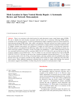 Mesh Location in Open Ventral Hernia Repair: A Systematic Review