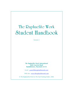 Student Handbook - The Raphaelite Work