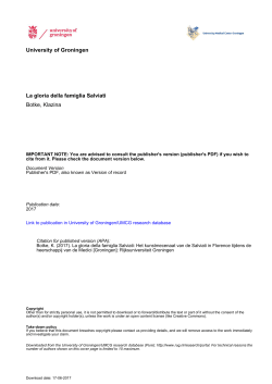 University of Groningen La gloria della famiglia Salviati Botke