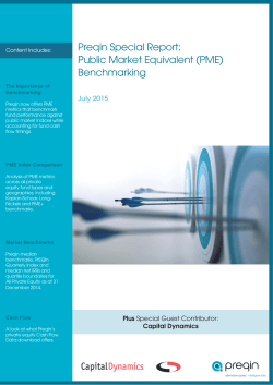 Preqin Special Report: Public Market Equivalent (PME) Benchmarking