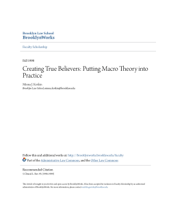 Creating True Believers: Putting Macro Theory into