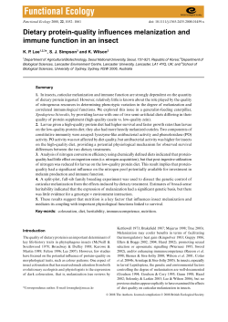 Dietary protein-quality influences melanization and immune function