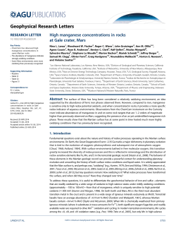 High manganese concentrations in rocks at Gale crater, Mars