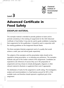 Advanced Certificate in Food Safety