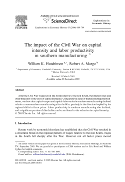 The impact of the Civil War on capital intensity and labor