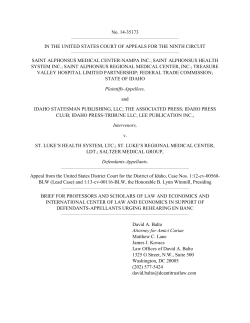 St. Alphonsus Medical Center, et al. v. St. Luke`s